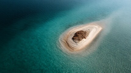 Fototapeta premium Aerial View of a Pristine Sandbar Island in Turquoise Waters