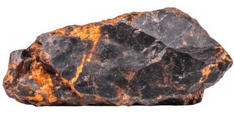 Collection of  close up view of a dark rock formation with orange and brown mineral deposits real image, no blur, clear image, hd, full hd, photos, isolated white background