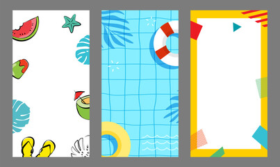 Summer sale background banner templates for social media advertising. Background for text insertion for use in mobile advertising.