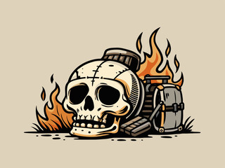 camp fire illustration