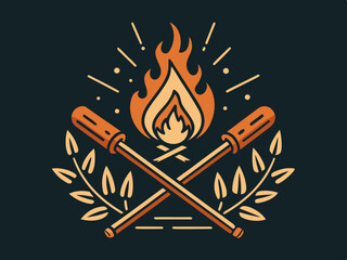 camp fire illustration