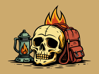 camp fire illustration