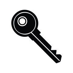 Silhouette of a standard key used for entry into a building, house