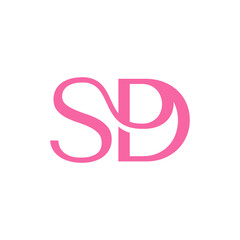 A bold, elegant pink logo featuring a stylized combination of the letters 'S' and 'D', creating a strong and memorable mark