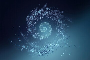 Ethereal Spiral Nebula Forming from Celestial Particles in Deep Space