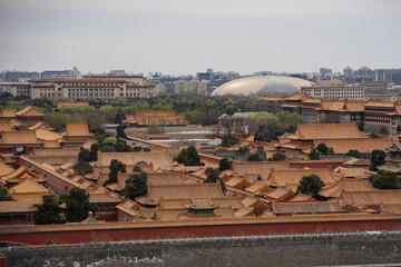 View of Forbidden City (Palace Museum) in Beijing, China.