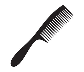 Hair comb icon set – black silhouette vector illustration.