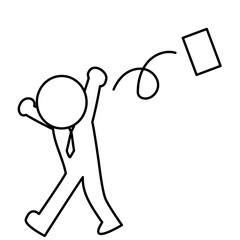 仕事を投げ出すサラリーマンのイラスト