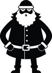 Minimalist Santa Claus Vector Illustration with Basic Shapes and Limited Color Palette