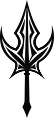 Trident Flame Tribal Symbol vector silhouette
