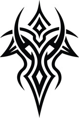 Mythic Tribal Dragon Crest vector silhouette