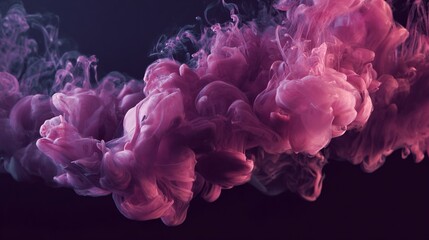 Abstract Purple Ink Swirls in Water