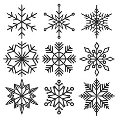 set of vector snowflakes