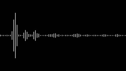 audio wave animation isolated on black background. Audio waveform with frequency animated lines. audio visualizer on black background. Sound waveform spectrum animation. digital voice visualization. - Powered by Adobe