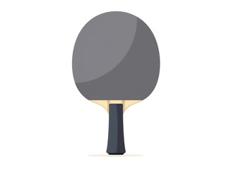 Simplified black and wood ping pong paddle flat design, clean and minimal. Generative AI