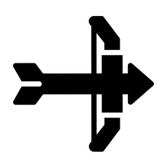 archery. This is a vector single icon with a solid style. Suitable for any purpose, such as website design, mobile app design, logo design, pattern design, etc