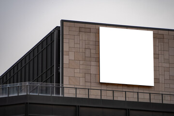 Building billboard white mockup screen for advertising.