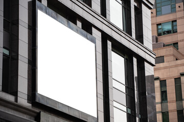 Building billboard white mockup screen for advertising.