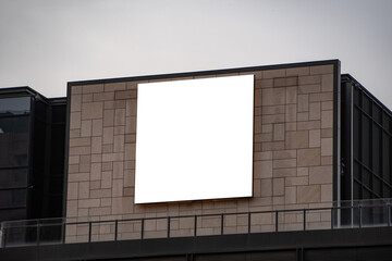 Building billboard white mockup screen for advertising.