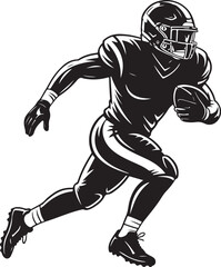 Naklejka premium American Football Player Silhouette in Action
