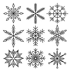 set of snowflakes