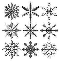 set of snowflakes