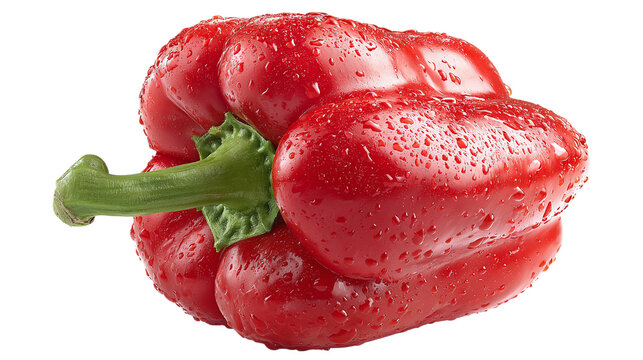 Red bell pepper with clipping path, high-resolution, isolated on tranparent background  - Powered by Adobe