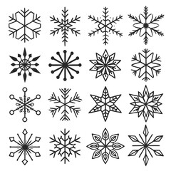 set of snowflakes