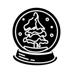 Charming Christmas Snow Globe Illustration Winter Festive Season Design vector icon glyph style