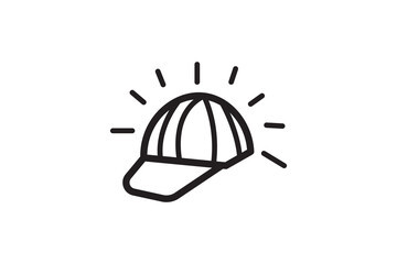 Vector illustration icons of electric lamp, gas pump, and gas stove, with a safety hard hat