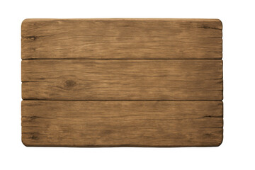 Empty wooden sign made of light brown planks with transparent background, ideal for adding custom text or graphics