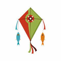 Colorful Kite with Fish Decorations, Perfect for Playtime and Joyful Moments.