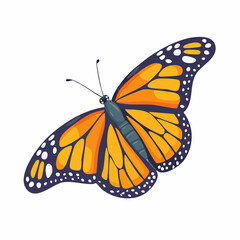 Vibrant Monarch Butterfly with Distinctive Orange and Black Wings