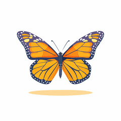 Vibrant Monarch Butterfly with Detailed Wing Patterns and Delicate Antennae