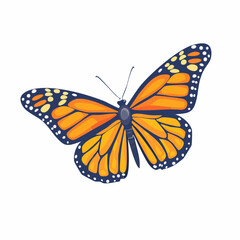 Vibrant Monarch Butterfly with Detailed Wing Patterns and Antennae