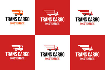 Set collection of trans cargo for delivery logo design vector template illustration