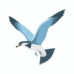 Obraz premium A stylized, soaring bird with outstretched wings in flight.