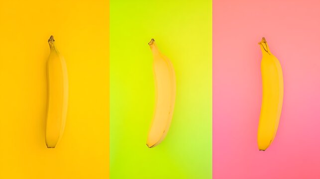 Bananas on vibrant colorful background