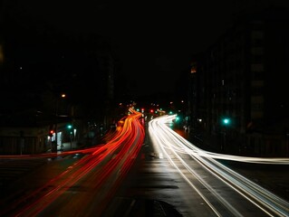 night traffic in city
