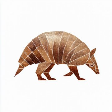 geometric armadillo shell logo segmented facets in bronze white background