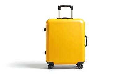 Yellow Luggage on White Background