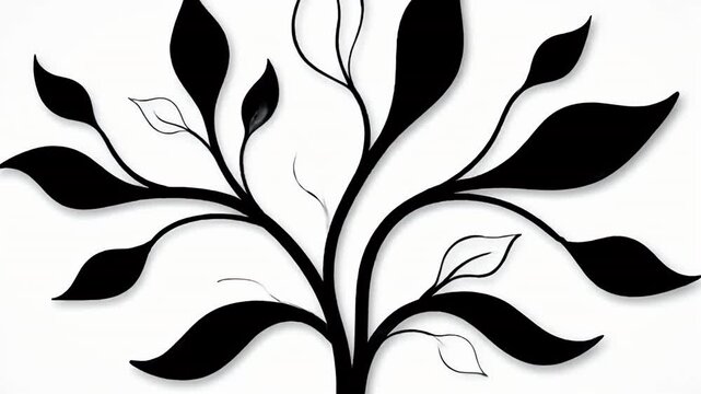 Abstract black and white seamless floral pattern with vintage ornate flower, leaf, and scroll elements, ideal for elegant vector art decoration or tattoo designs