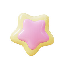 cute 3d pink and yellow star