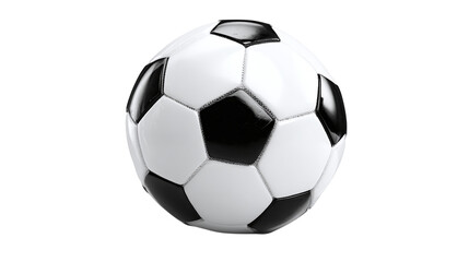 Fototapeta premium Soccer ball with classic black and white panel design, isolated on tranparent background 