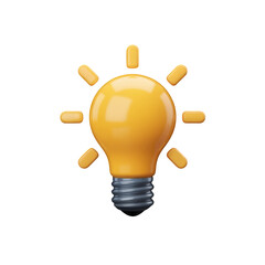 Bright yellow light bulb symbolizing innovation and creative ideas in digital media illustration