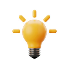 Creative glowing light bulb concept symbolizing bright ideas innovation and inspiration isolated
