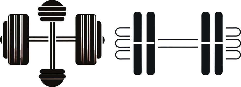 vector illustration of a set of gym dumble
