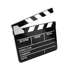 Obraz premium Film clapperboard for movie production use in filmmaking and video scene recording industry