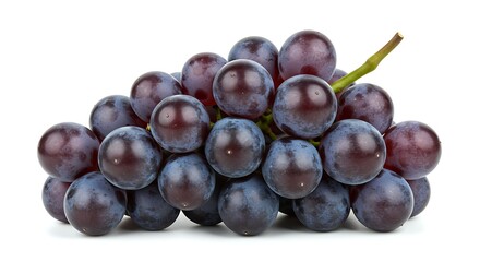 Fototapeta premium Close-up of a Bunch of Dark Purple Grapes on White Background
