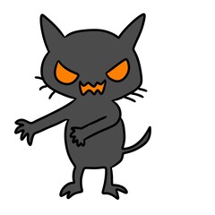 illustration of halloween cat cartoon